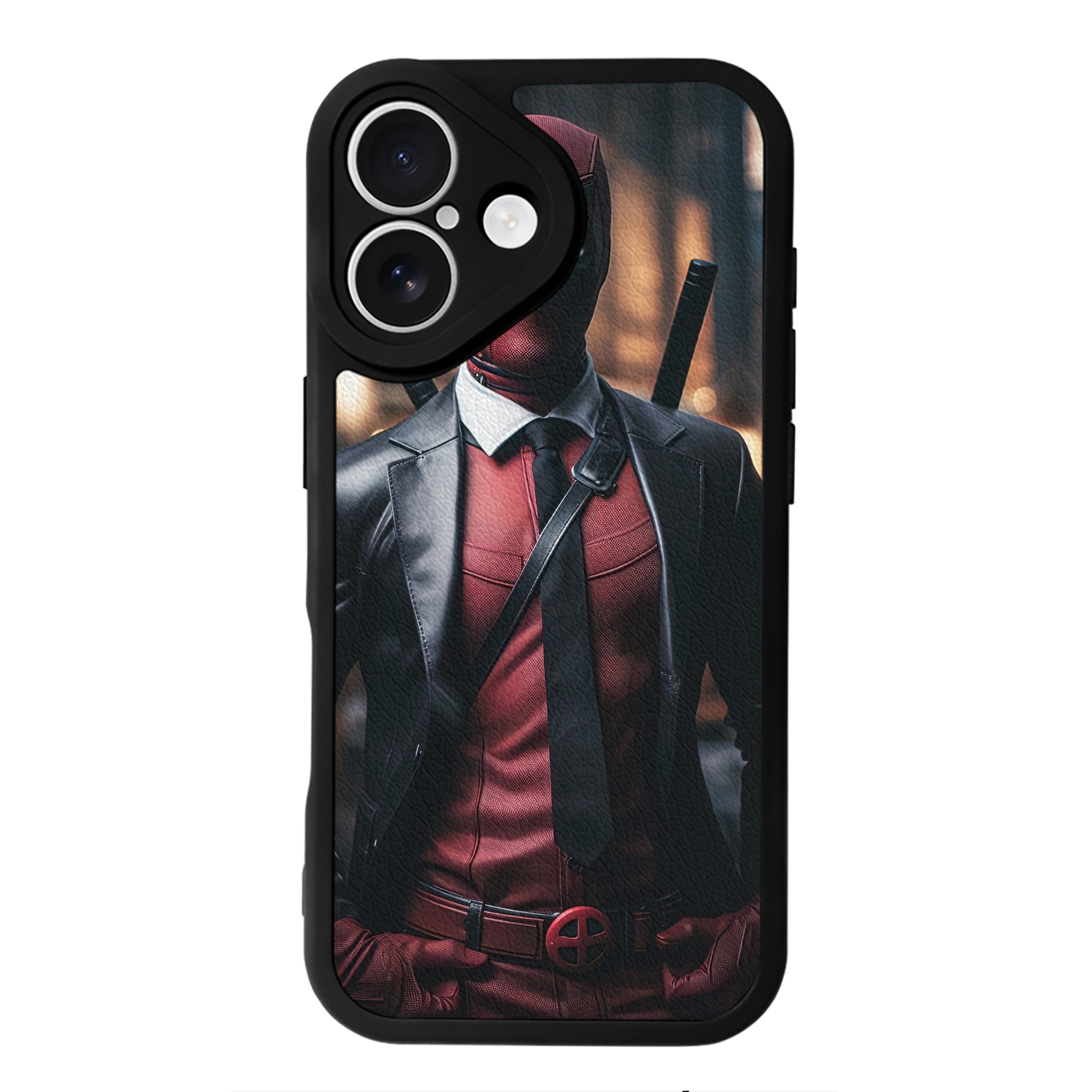 （画像用） Deadpool デッドプール 【iPhone 16シリーズ対応】シリコンスマホケース（レザー調） 材質：シリコン